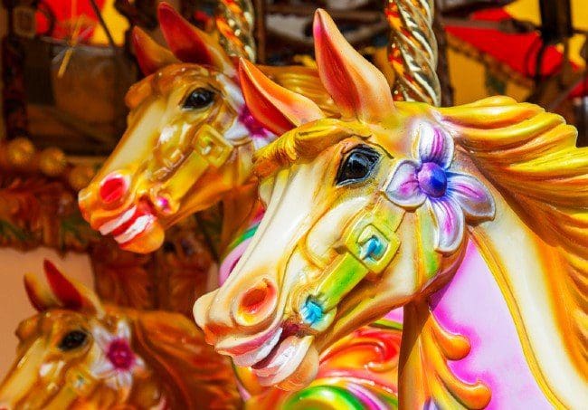 Merrygoround horses at Woodbridge Fair in Ontario