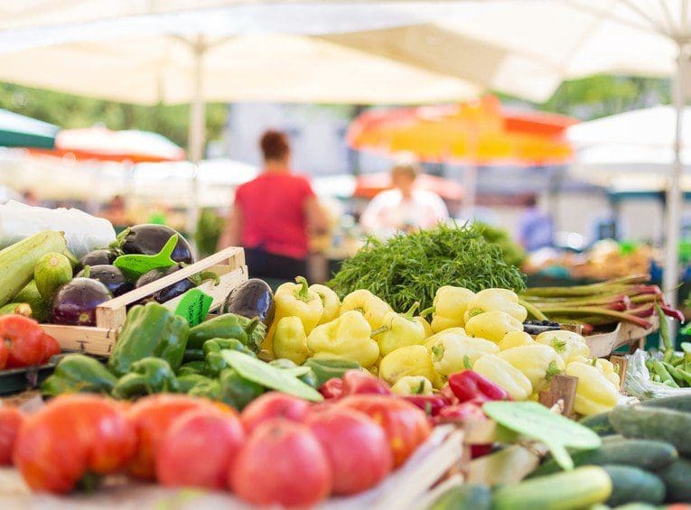 Vegetables on sale at a local farmers market