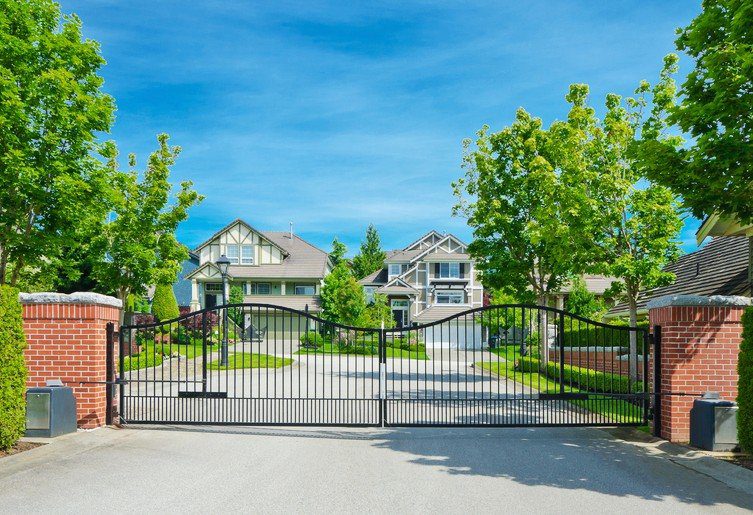 View through the gate of a gated community